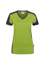 Damen V-Shirt Contrast Mikralinar®, No. 190 HAKRO