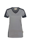 Damen V-Shirt Contrast Mikralinar®, No. 190 HAKRO