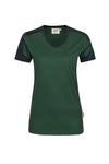 Damen V-Shirt Contrast Mikralinar®, No. 190 HAKRO