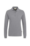 Damen Longsleeve-Poloshirt Mikralinar®, No. 215 HAKRO, schwarz, weiß, grau